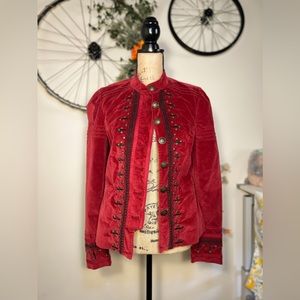Free People velvet jacket with studs and embellishments